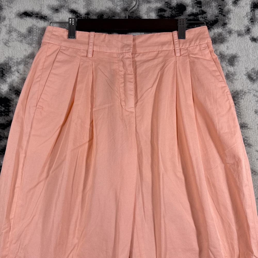 New J Crew Wide Leg Essential Pants Pleated Womens Size 4 Pink High Rise Stretch - Picture 3 of 16